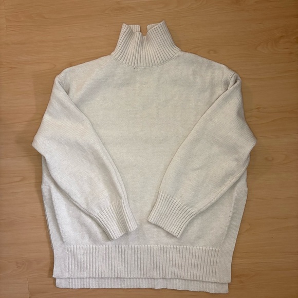 H&M Cream Cowl Neck Sweater Women’s Long Sleeve Knit Pullover - Picture 9 of 16
